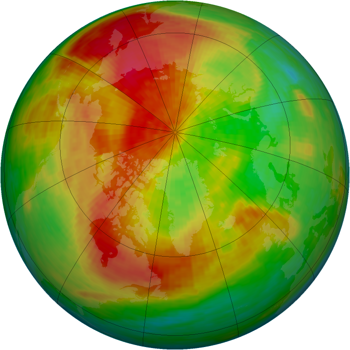 Arctic ozone map for 31 March 1994
